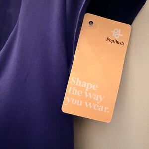 Popilush Navy/Royal Blue Short Sleeved Dress Size Medium